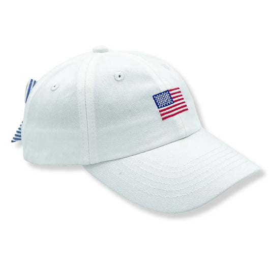 USA Baseball Hat with Bow- Baby/Toddler