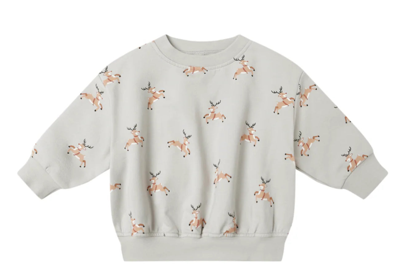 Relaxed Fleece Sweatshirt- Reindeer