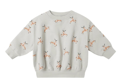Relaxed Fleece Sweatshirt- Reindeer