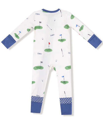All Fore Golf- Two Way Zipper Romper