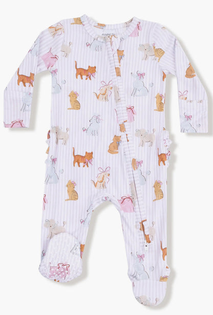 Fancy Pets- 2 Way Zipper Ruffle Back Footie