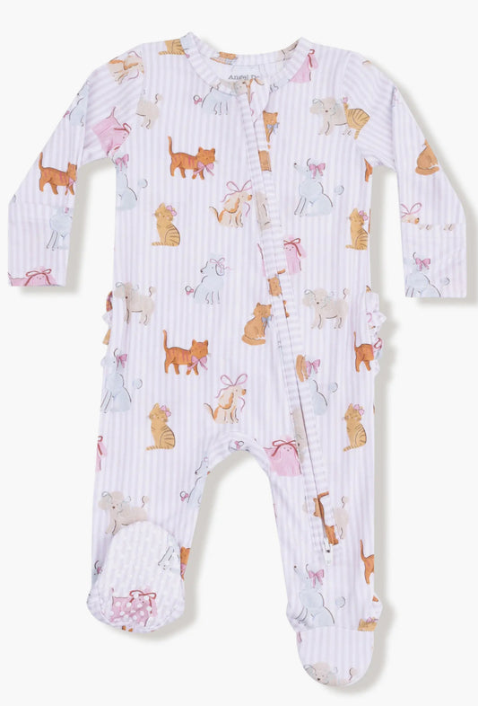 Fancy Pets- 2 Way Zipper Ruffle Back Footie