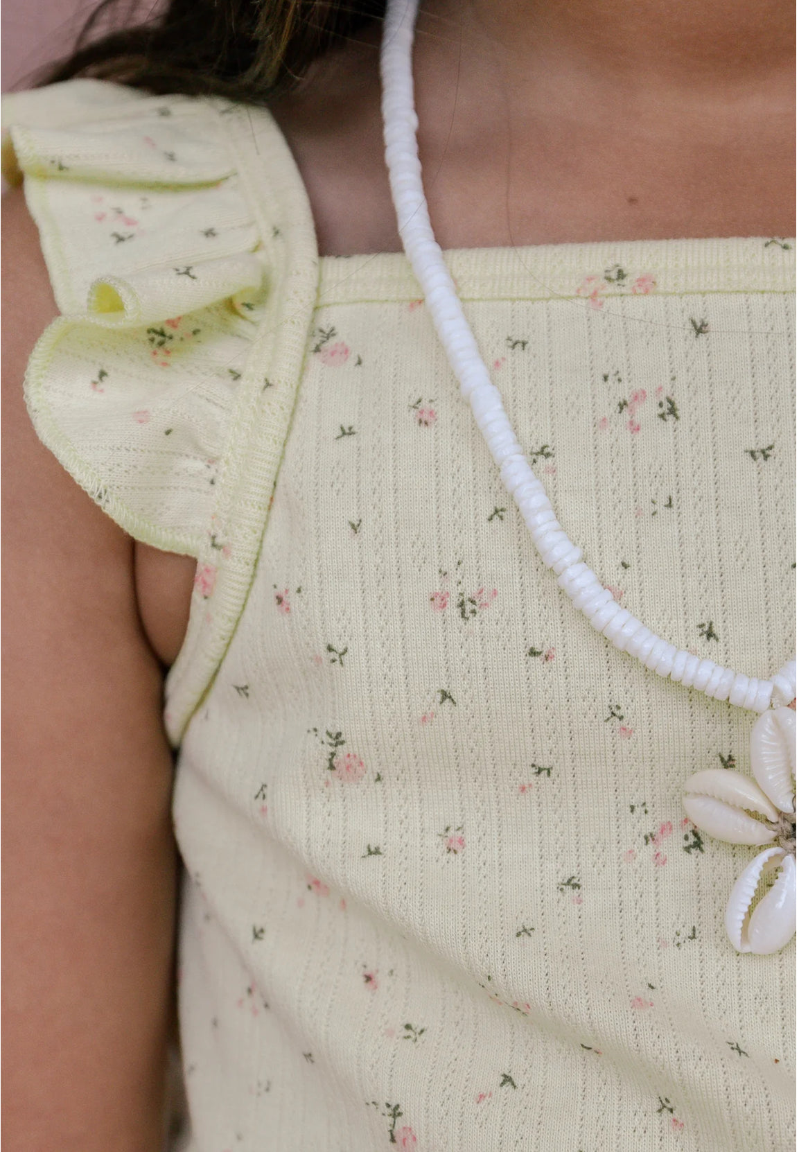 Pointelle Tank Short Set- Yellow