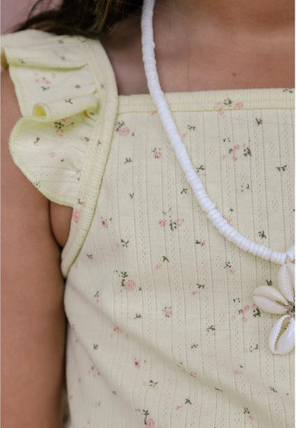 Pointelle Tank Short Set- Yellow