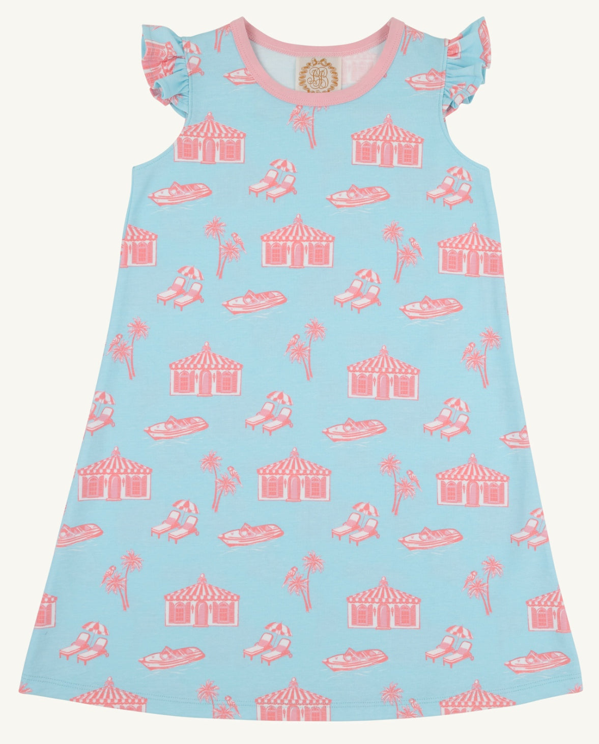 Angel Sleeve Polly Play Dress- Parrot Kay