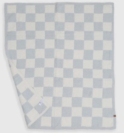 Kids Checkered Pattern Blanket- Blue