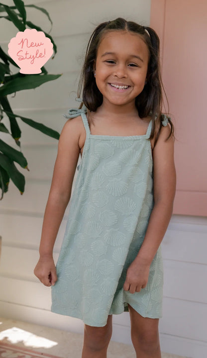 Green Seashell Terry Tank Dress