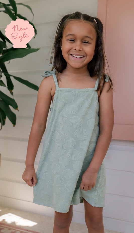 Green Seashell Terry Tank Dress