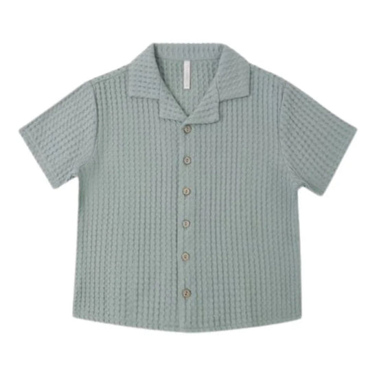Lapel Collar Shirt-sea green