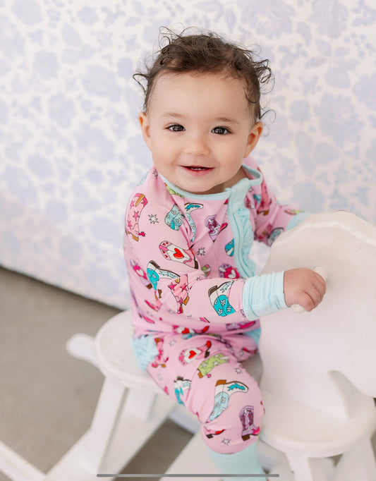 Girlie Boots Ruffle Romper