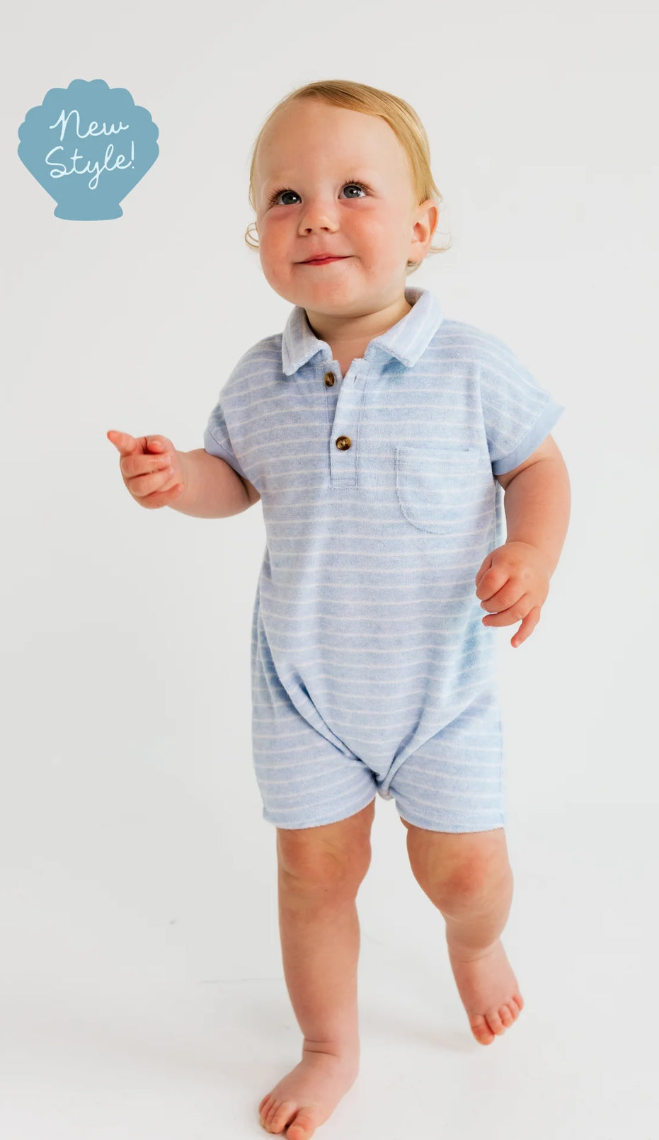 Striped Terry Cloth One- Piece