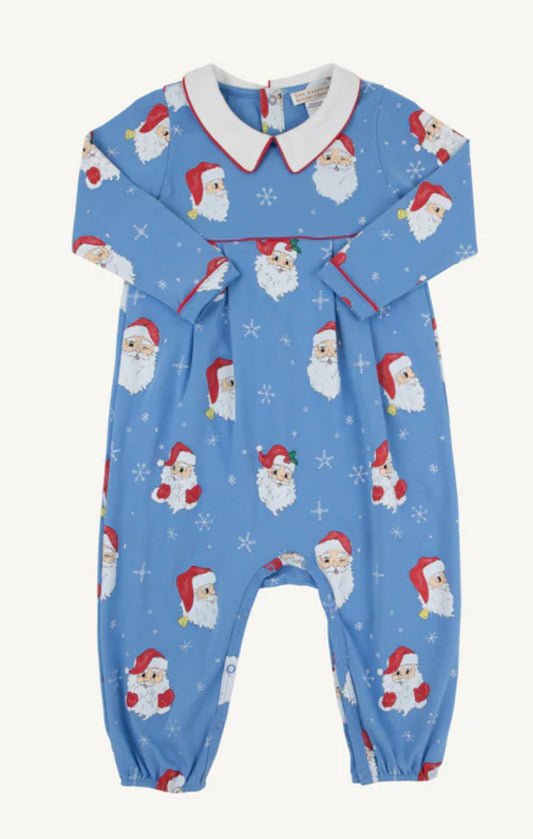 Long Sleeve Penny Playsuit-Blue