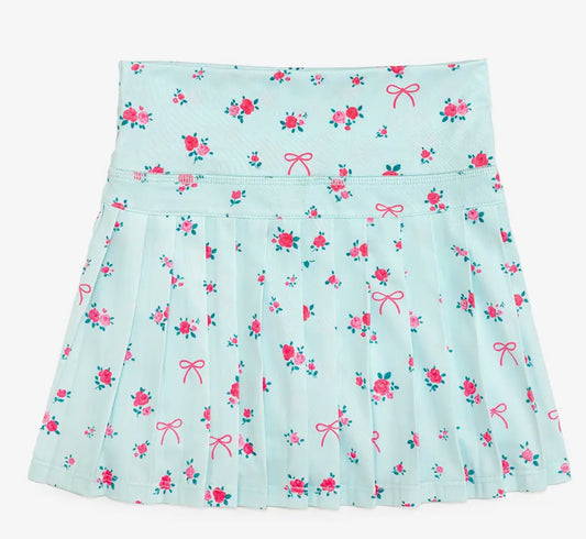 Sky Blue Floral Athletic Skort