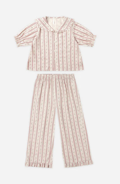 Ruffle Pajamas- Candy Cane Stripe