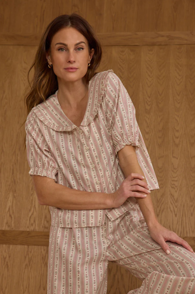 Ruffle Pajamas- Candy Cane Stripe