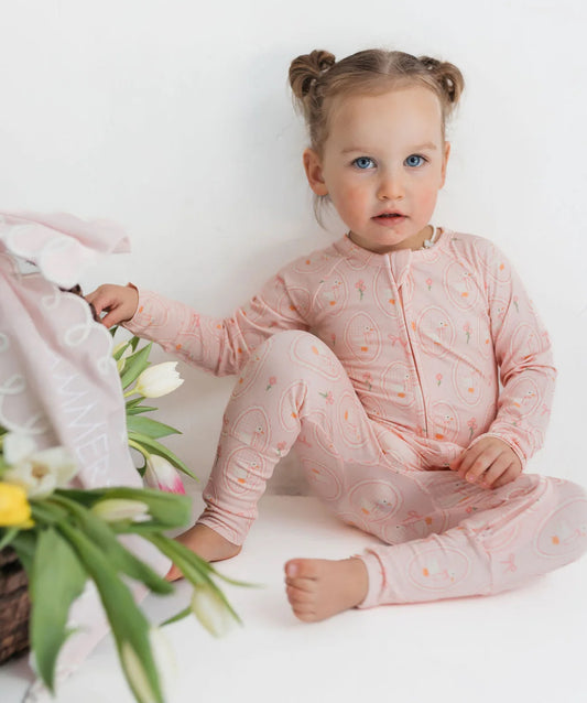 Pink Goose Zipper Romper