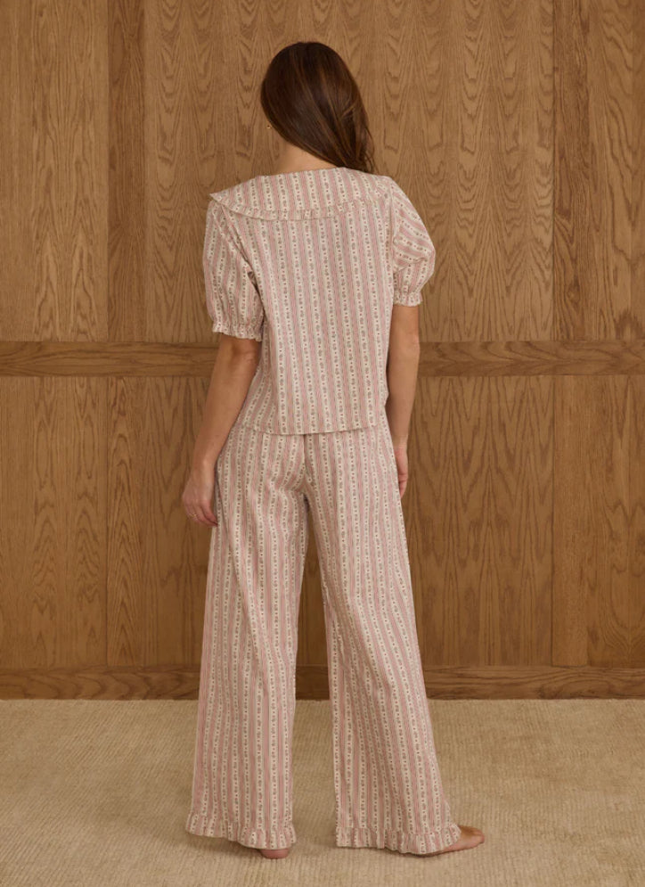 Ruffle Pajamas- Candy Cane Stripe