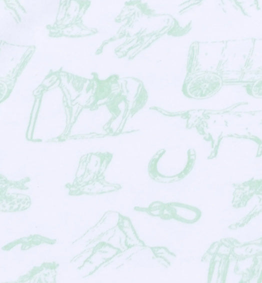 Wild West Toile Footie- Green