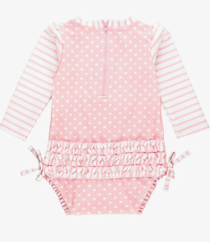 Long Sleeve One Piece Rash Guard with Signature Rear Ruffles