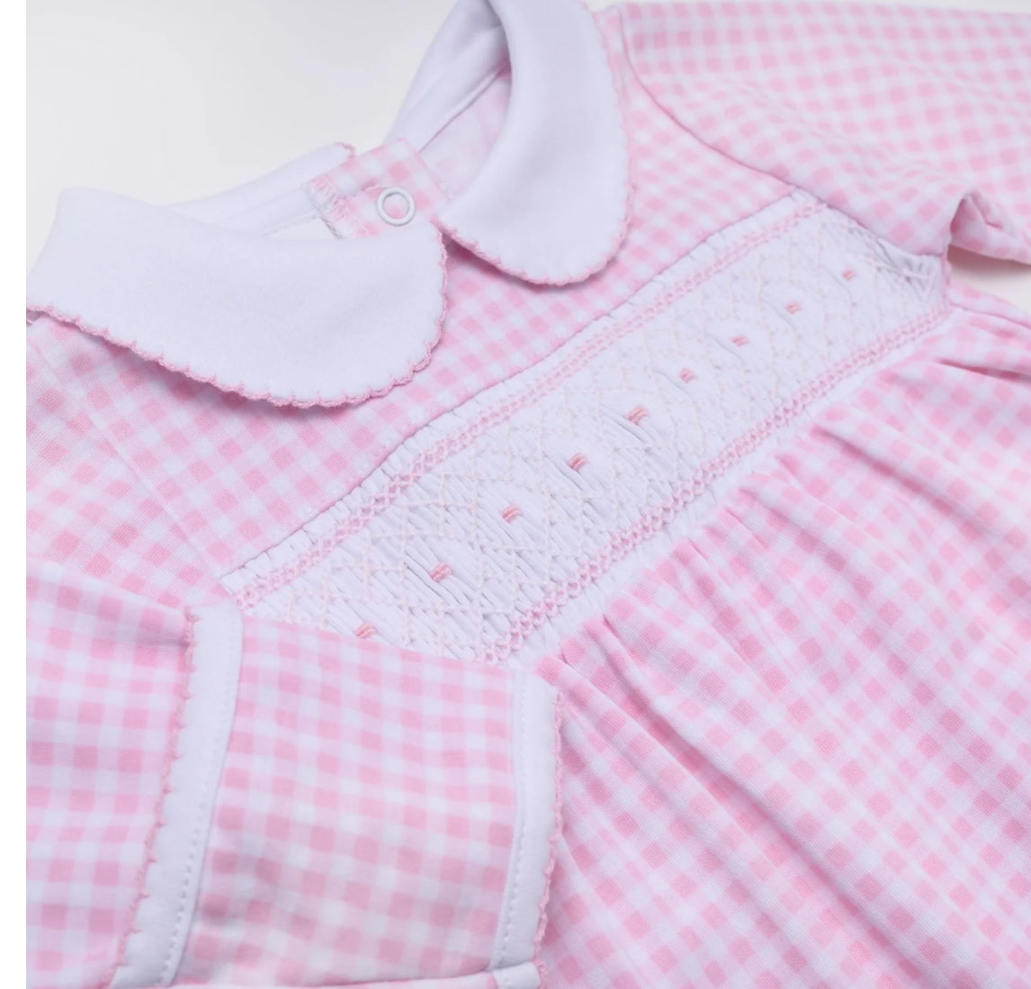 Mini Checks Smocked Footie