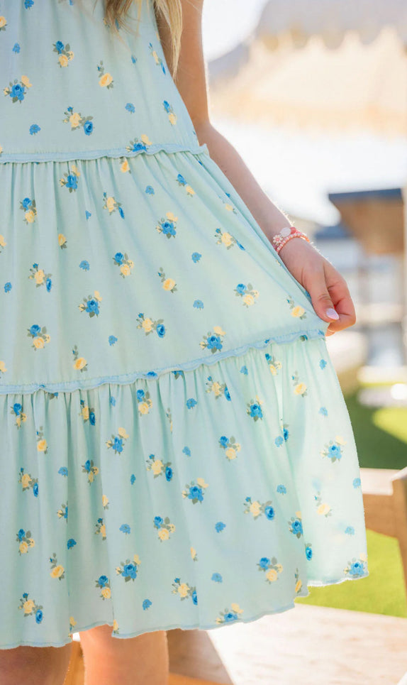 Floral and Gingham Tier Twirl Dress