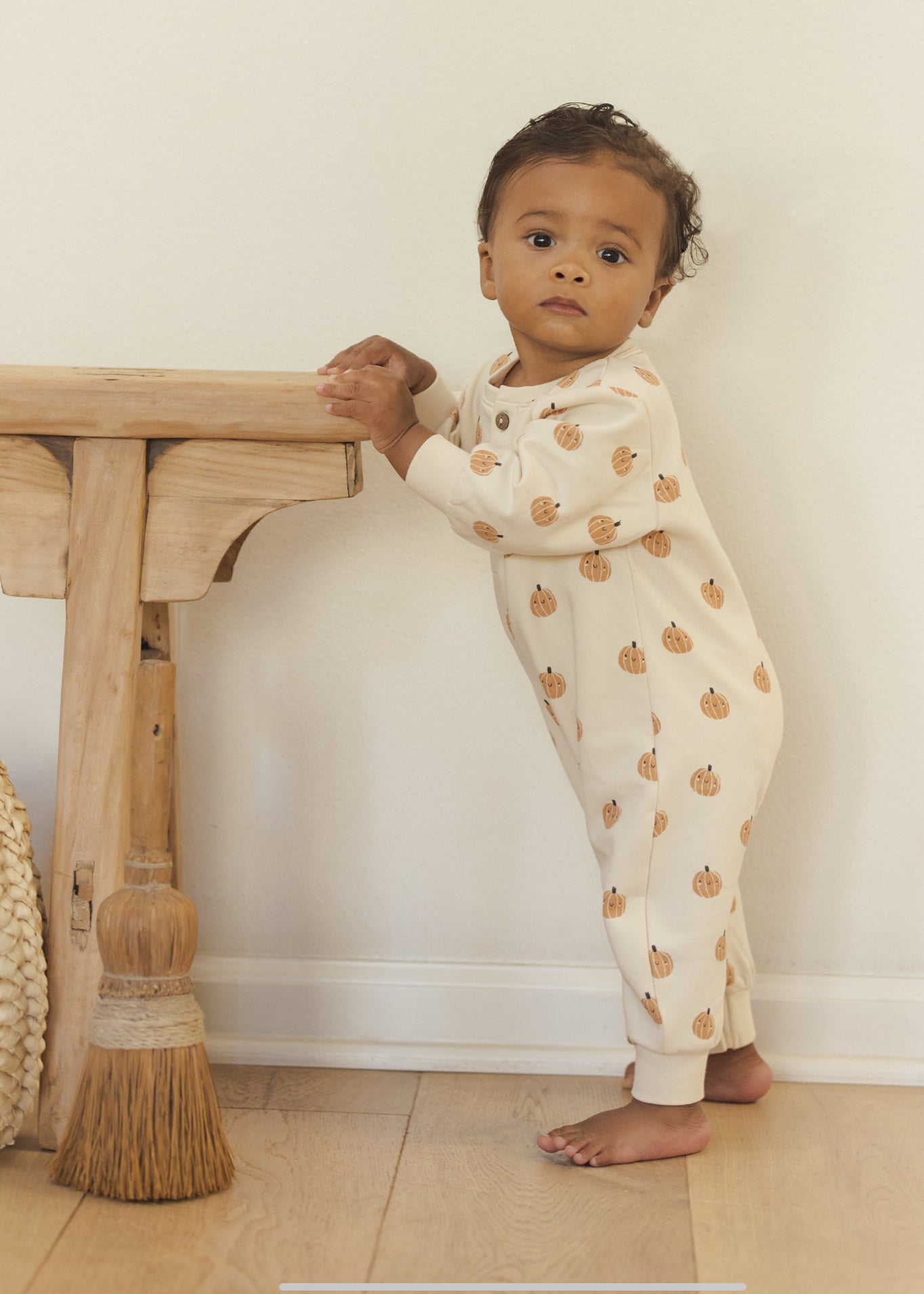 Relaxed Fleece Jumpsuit- Smiley Pumpkins