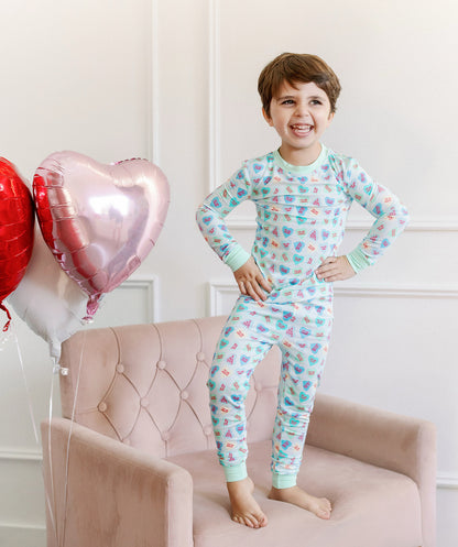 Blue Convo Heart Jammie Set