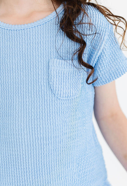 Sky Blue Scrunchy Pocket Tee
