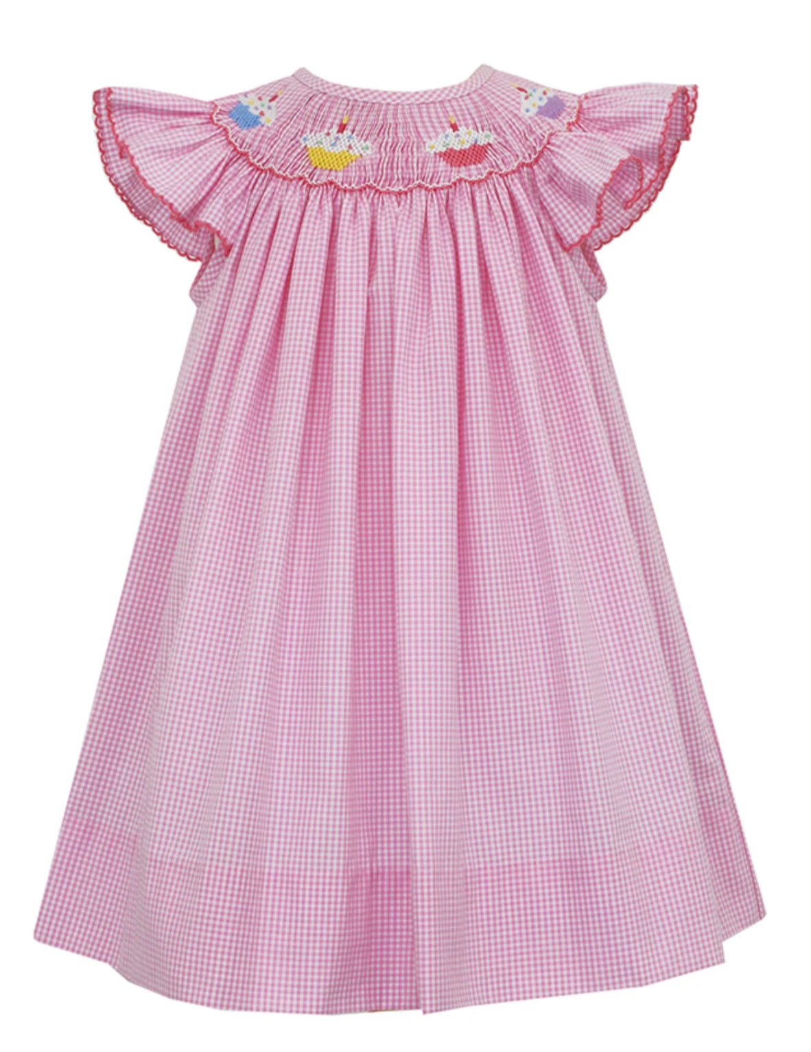 Angel Wing Bishop Smocked Dress - Cupcakes