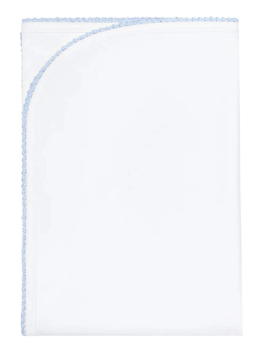 Baby Joy Boy Crochet Trim Receiving Blanket