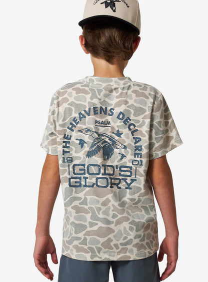 Youth Vintage Washed Tee - God's Glory - Classic Deer Camo