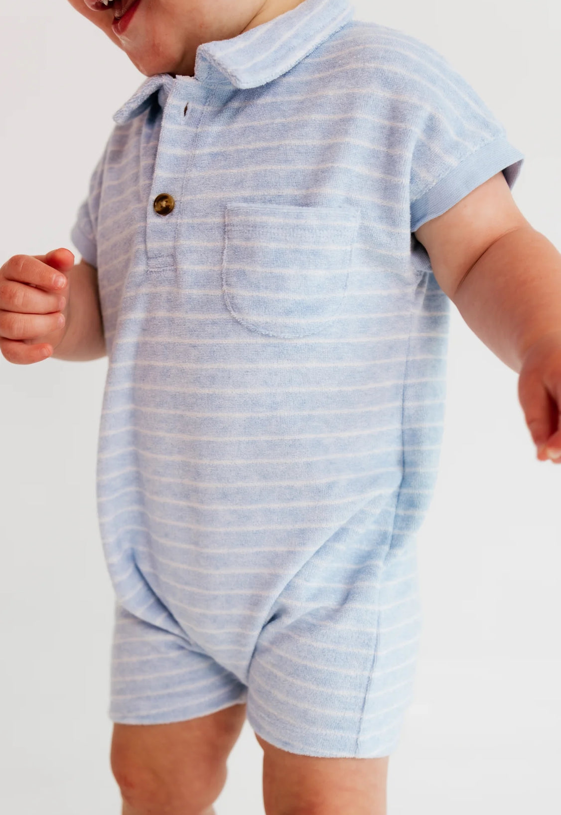 Striped Terry Cloth One- Piece