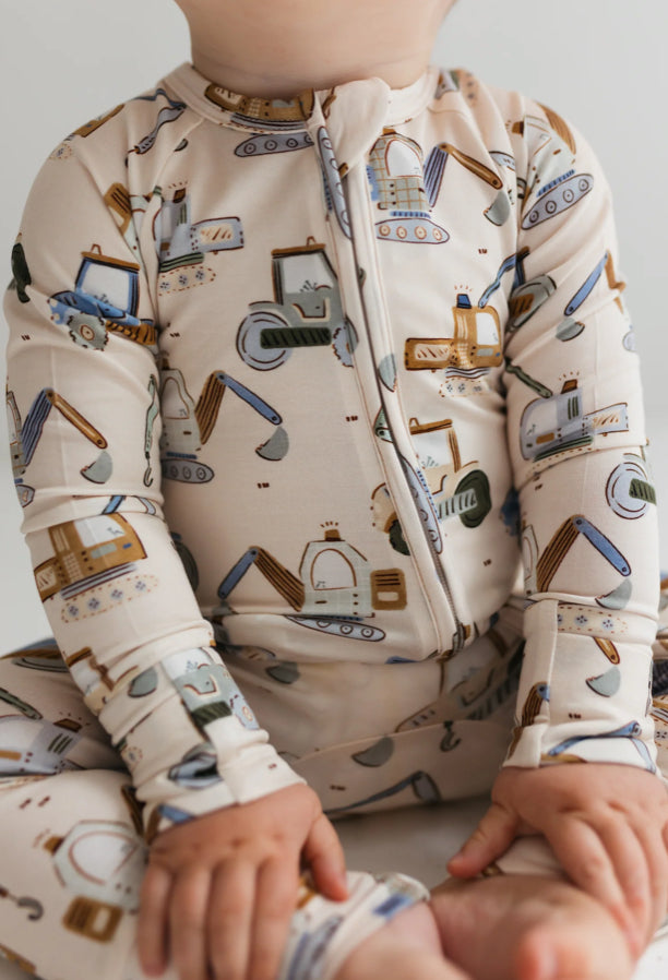 Little Excavator Zipper Romper
