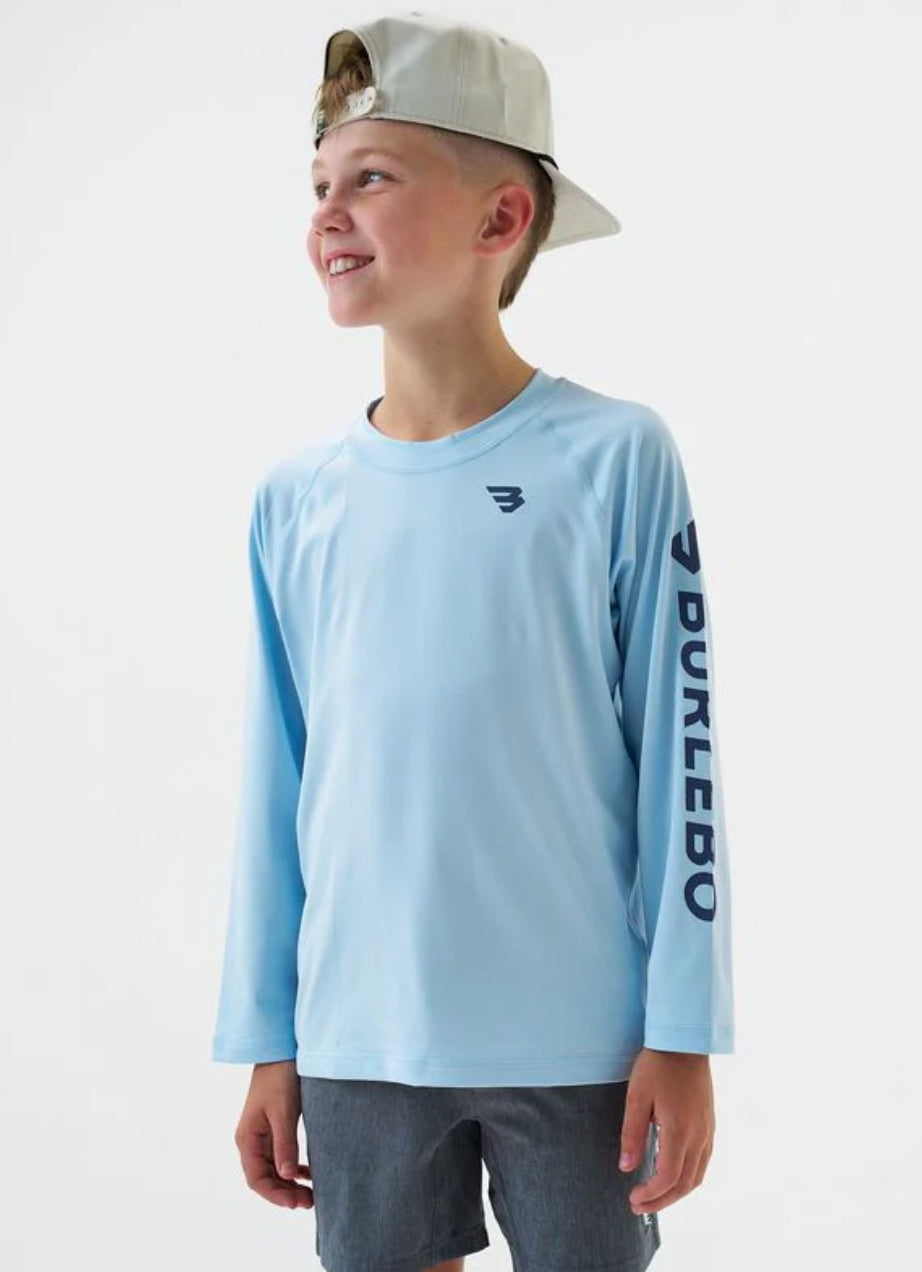 Youth Rashguard- Baby Blue & Navy