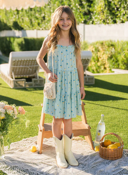 Floral and Gingham Tier Twirl Dress
