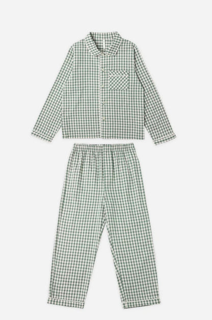 Long Sleeve Pajamas- Evergreen Gingham