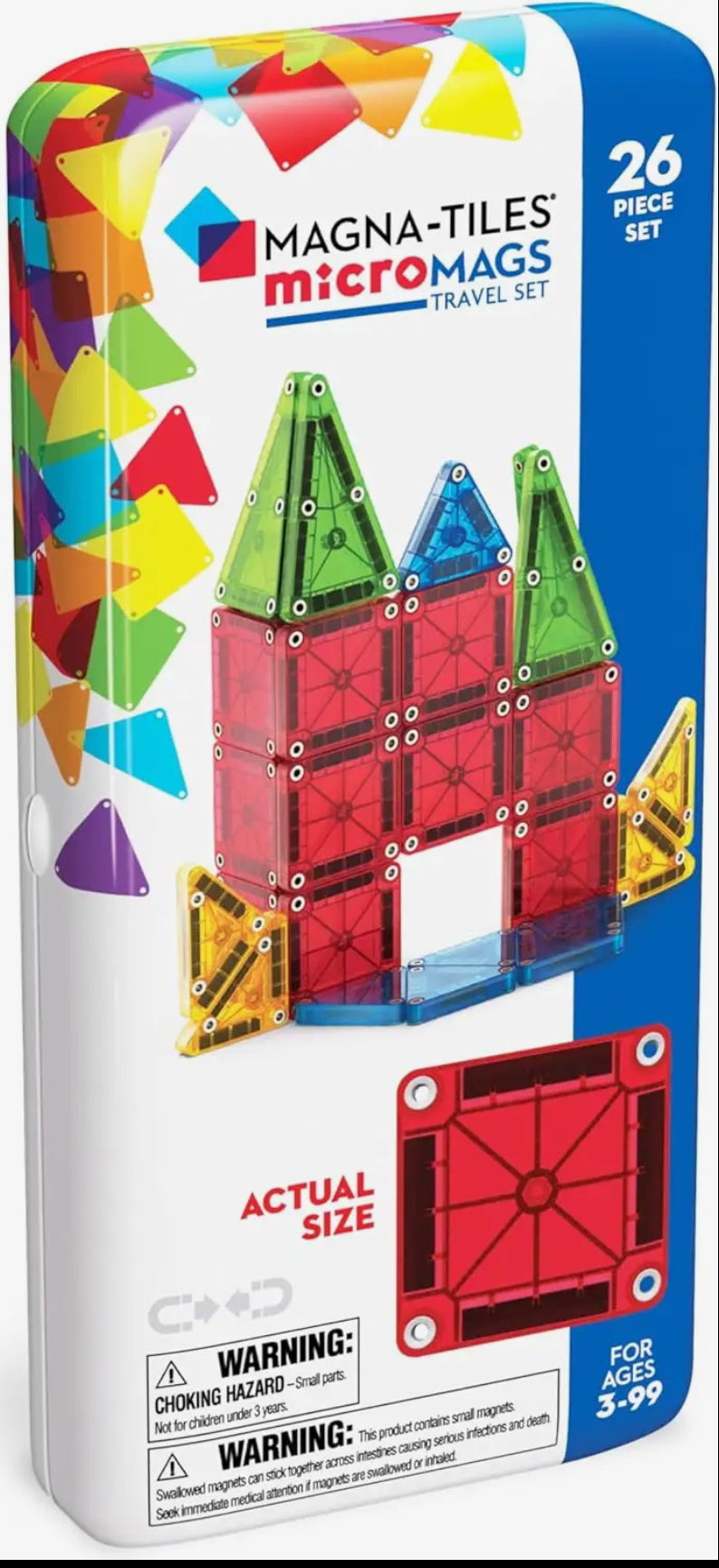 MAGNA-TILES Micromags- 26 Piece Travel Set