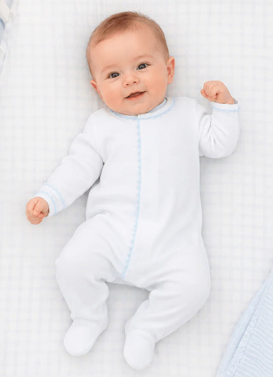 Baby Joy Blue Crochet Footie