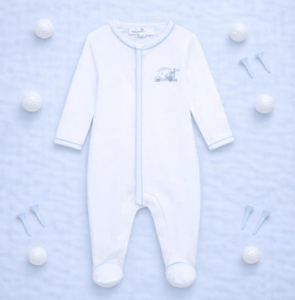 Little Golfer Ruffle Footie- Blue