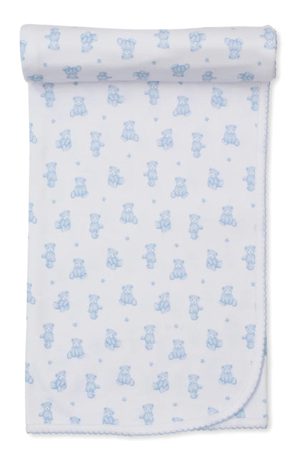 Teddy Bear Tine Blue Blanket