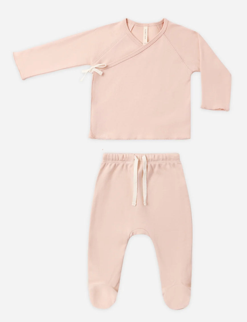 Knit Wrap Top + Pant Set- Dusty Rose