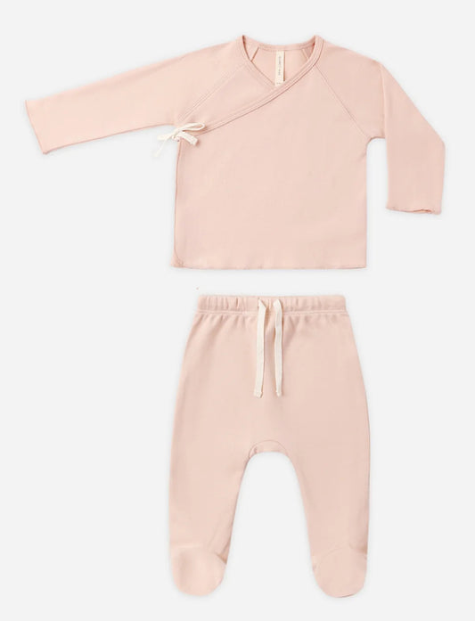 Knit Wrap Top + Pant Set- Dusty Rose