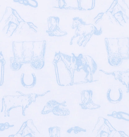 Wild West Toile Bubble- Blue