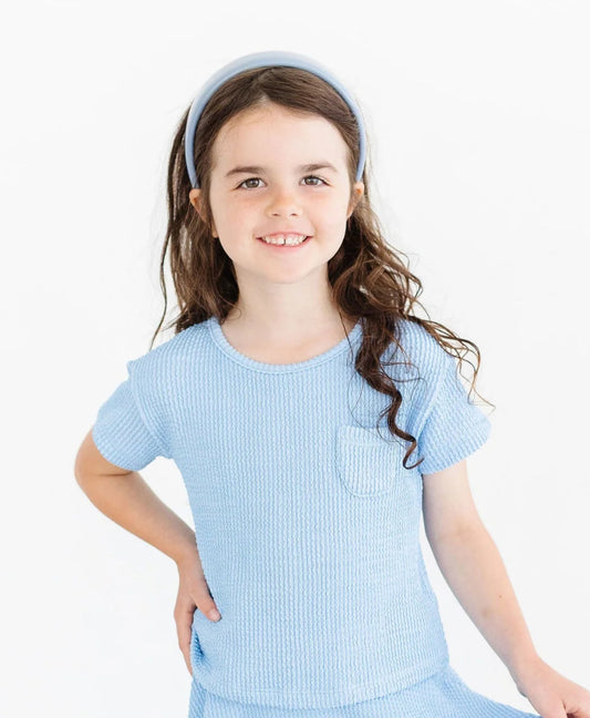 Sky Blue Scrunchy Pocket Tee