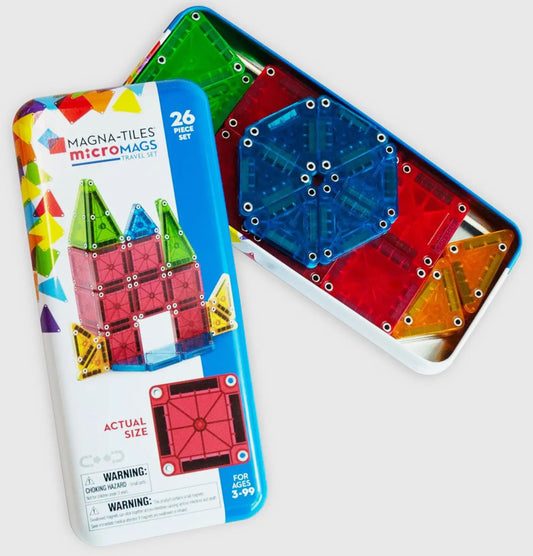 MAGNA-TILES Micromags- 26 Piece Travel Set
