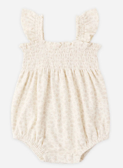 Smocked Ruffle Sleeve Romper- Ditsy