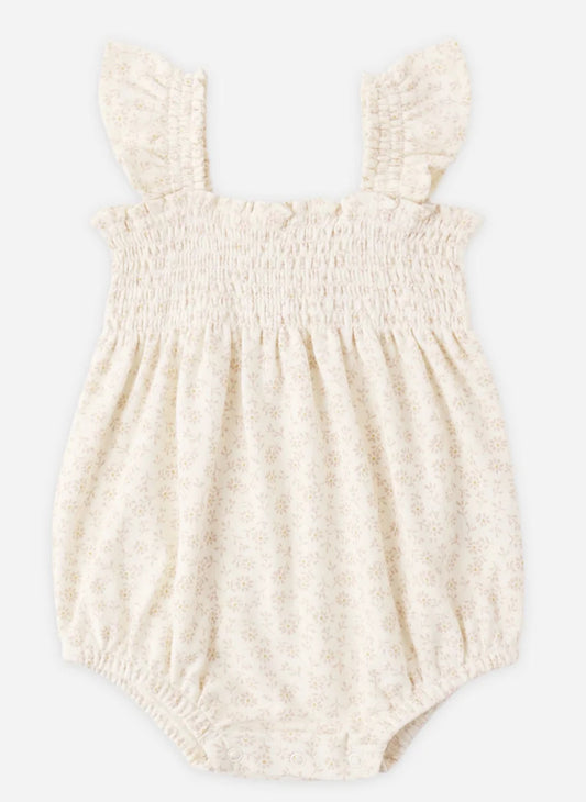 Smocked Ruffle Sleeve Romper- Ditsy
