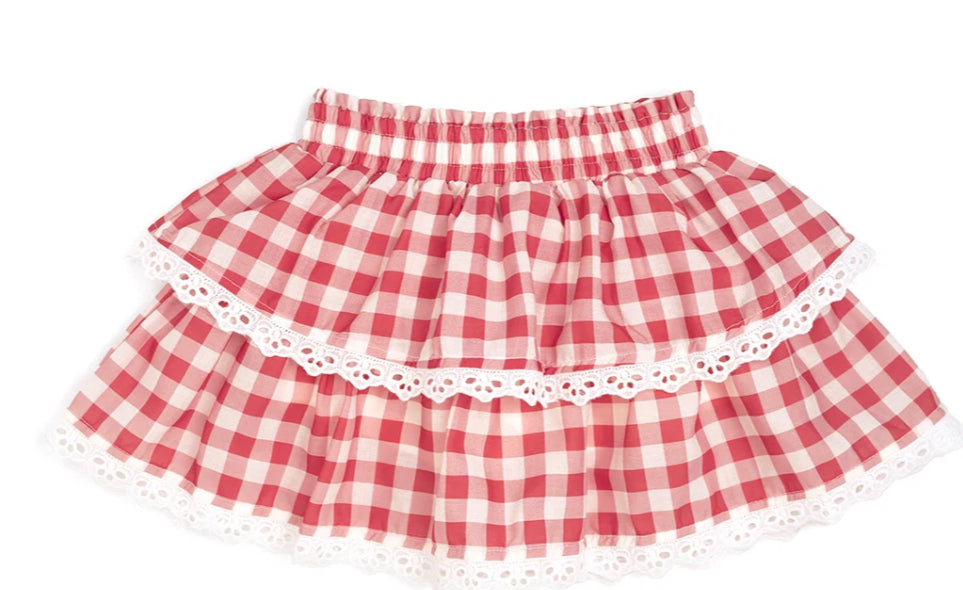 Red Gingham Skort