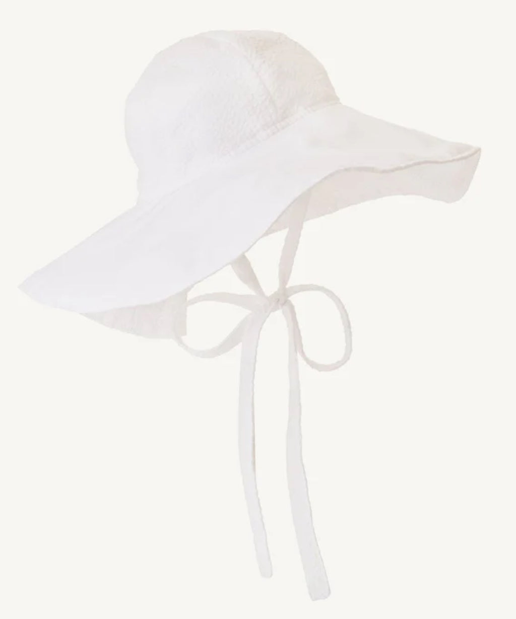 Cissy Sunhat- White Seersucker