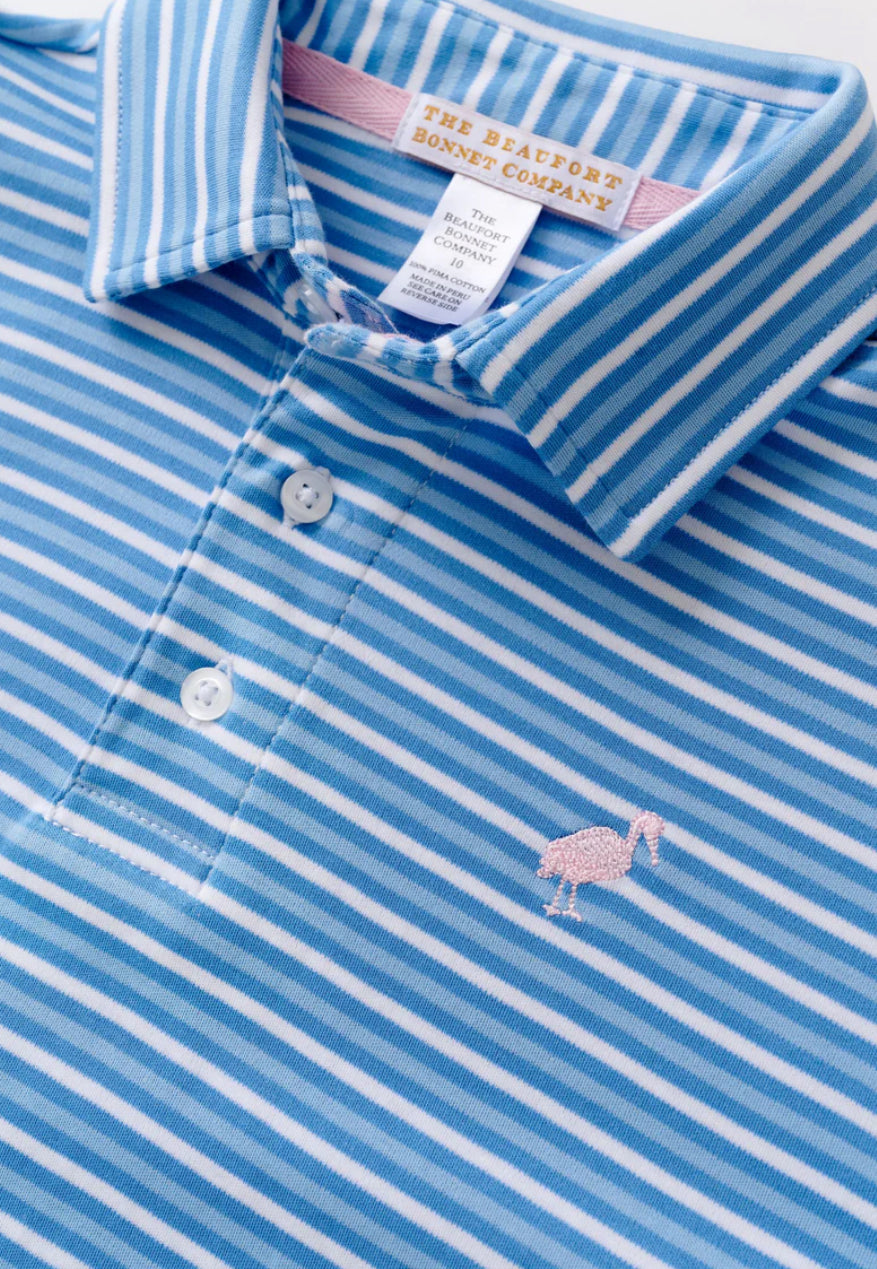 Prim and Proper Polo Onesie- Summer Country Stripe